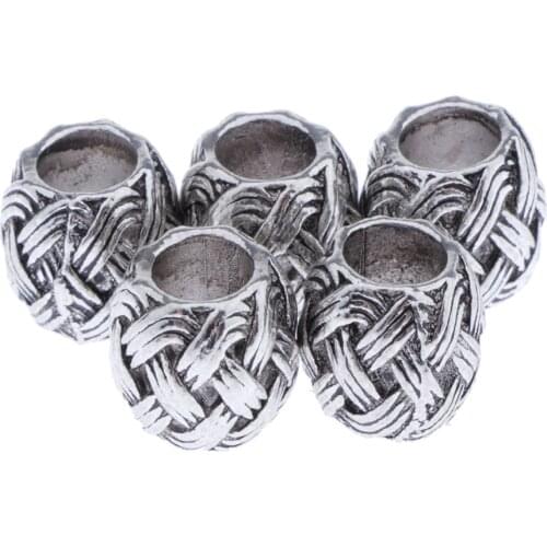 5pcs Norse Rune Beads Rosary Beads for Pendant Bracelet for Hair Beards Maiking