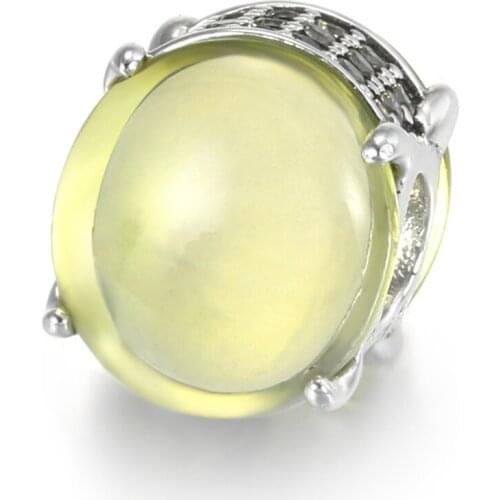 Authentic S925 Silver Bead Green Fuchsia Oval Charm fit Lady Bracelet Bangle Girl Birthday Gift DIY Jewelry