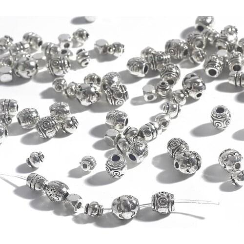 20/30/50pcs of mixed size bead alloy jewelry accessories and parts plating ancient silver DIY jewelry accessories jewelry
