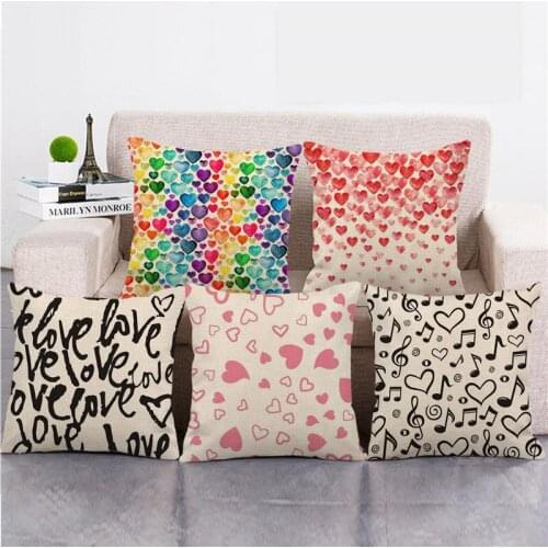 GZTZMY Pillow Cover Housse Coussin Valentines Day Gift Cushion Covers 45*45cm Kussenhoes Artificial Linen Material Pillowcases