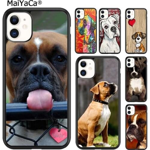 MaiYaCa Boxer Dog Puppy Puppies Design Phone Case For iPhone SE 6s 7 8 plus X XR XS 11 12 pro max Samsung Galaxy S8 S9 S10 shell