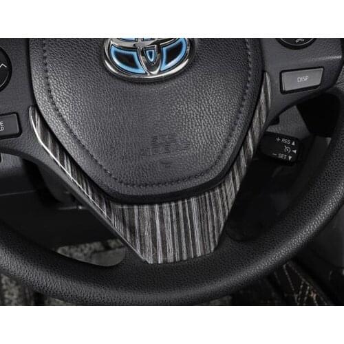For Toyota RAV4 RAV 4 2016 2017 2018 Steering Wheel Cover Panel Trim Badge Insert Molding Frame Bezel Car Styling
