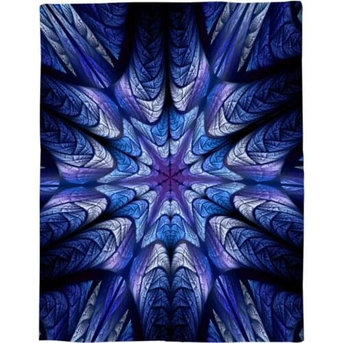 Fractal Art Psychedelic Gradient Customize Blanket Soft Throw Blanket Machine Washable Blankets For Beds