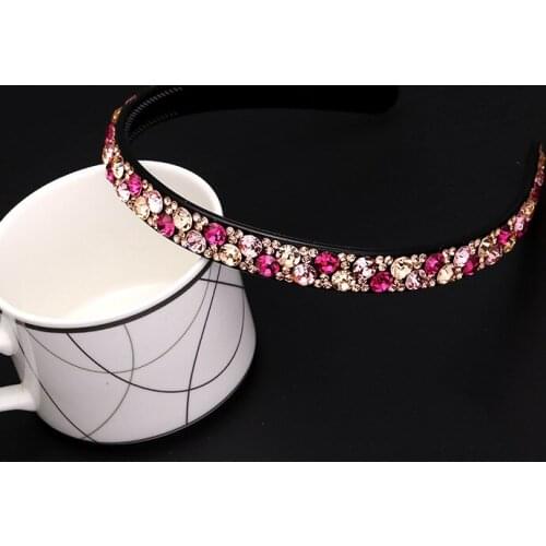 Korean Style Girl Headdress Hair Band Simple New Rhinestone Inlaid Non-slip Thin Headband for Women Fashion Hair Accessories