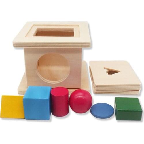 6 in 1 Montessori Sensory Toys Imbucare Box Wooden Vertical Horizontal Discs Basic Life Skills Toys Hand Feet Finders