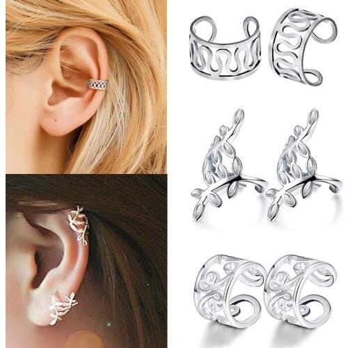 1/2pcs Ear Clips Non Piercing Fake Helix Earrings Hoop Ear Cuffs Cartilage Ear Clip-On for Men Women Body Jewelry Piercing Oreja