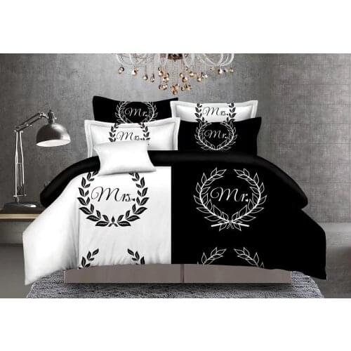 3/4pcs 3D Digital Printing Three Piece Couple Home Textile Bedding Set