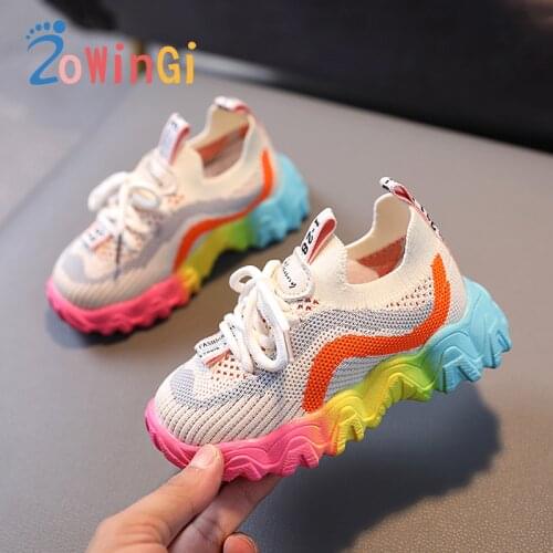 Size 21-30 Sneakers for Boys Rainbow Kids Shoes for Girls Kids Sport Shoes 2021 Soft Bottom Sneakers buty dla dziewczynki
