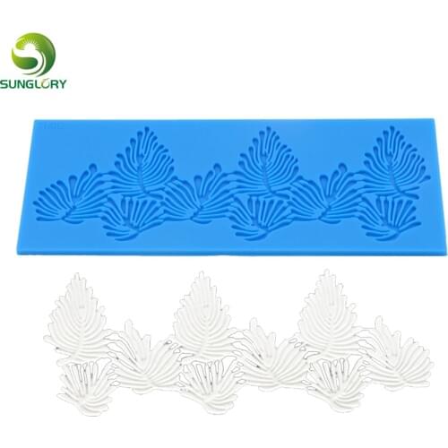 Kitchen Cupcake Silicone Lace Mat Border Decoration Cake Sugar Lace Molds For Baking Fondant Cake Decorating Tools Color Blue