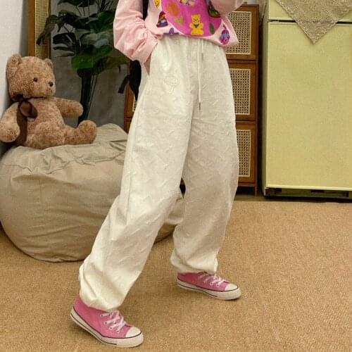 Homemade hole worn versatile pants Street hip hop handsome neutral loose Leggings mens and womens fashion