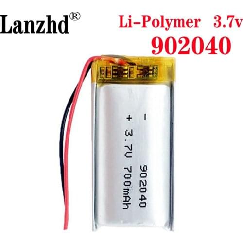 3.7V Lithium Navigator Rechargeable Li-polymer Battery 902040 700mAh Li-Po MP4 Batteries GPS MP3 MP5 Li-ion Cell Speaker