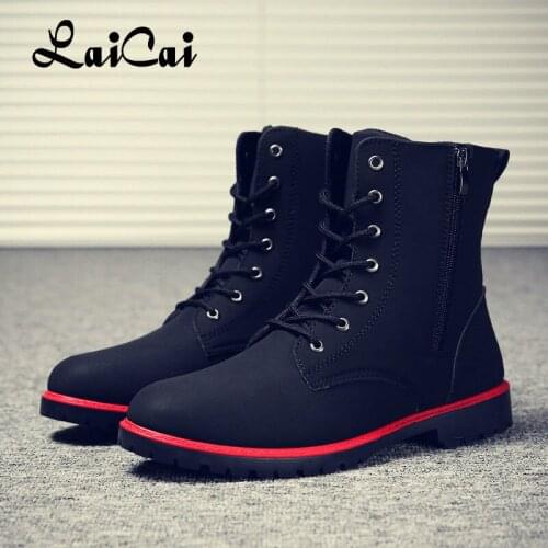 Mens Fleece-Lined Winter British Wild High-Top Shoe Warm Mens Business Trendy Ankle Boot Mens Hight Increasing Military Boots