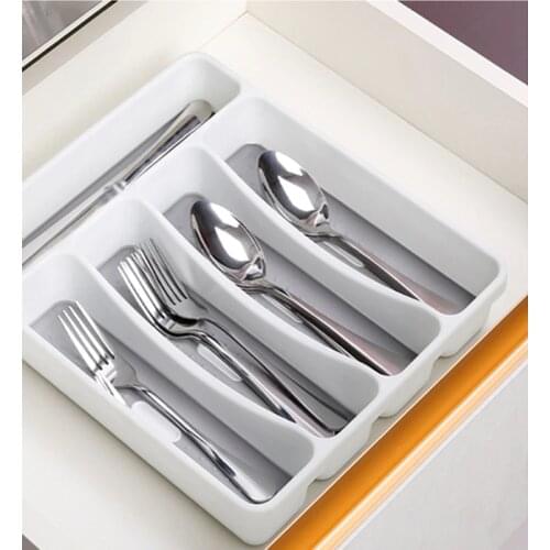 Cutlery Storage Tray Knife Holder Tableware Organizer Spoon Fork Storage Box Plastic Container plateau Knife Block Holder