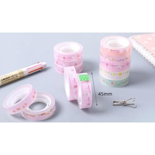 Cartoon transparent tape sticker for students Small tape Office stationery use 6pcs/package