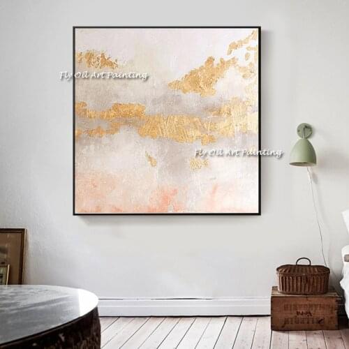 Handmade pink sky cloud Modern Simple Abstract Oil Painting On Canvas For Living Room Decor Hand Painted Decoration Art Picture