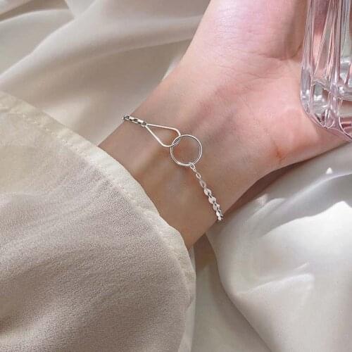 925 Sterling Silver Round Charm Bracelet & Bangle For Women Girls Wedding Jewelry sl29