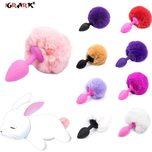 Slicone Butt Plug Hairy Bunny Tail Rabbit Tail Smooth Anal Plug Cosplay Cute Sex Toys for Women Erotic Adult Toys Sex Products
