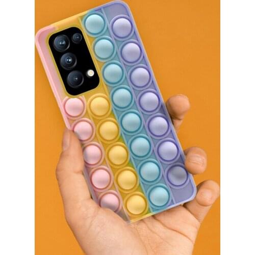 ASINA Fidget Toy Case For OPPO Reno 3 4 4SE 5 Push Pop Bubble Silicone Rubber Phone Case For Find X2 X3 Lite