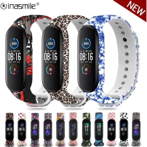 Colorful Printing Silicone Wristband For xiaomi Mi band 6 5 4 3 Sport Bracelet Watch Strap For Miband 6 5 4 3 replacement strap