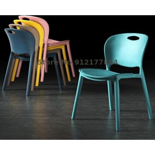 Nordic dining table dining chair household plastic stool backrest commercial thickening modern minimalist casual makeup desk sea