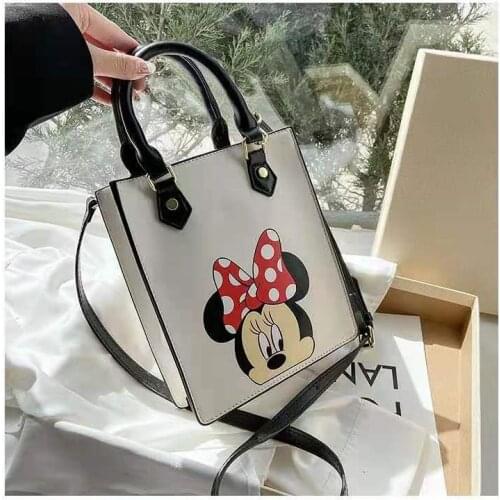 Disney Mickey mouse messenger shoulder bag lady pu cartoon handbag women shopping bag