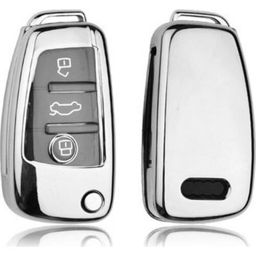 TPU Car Key Case Key Full Protection Cover For Audi C6 A7 A8 R8 A1 A3 A4 A5 Q7 Car Holder Shell Colorful Car-Styling Accessories