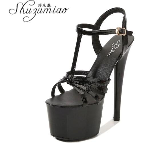 Girl Pole Dance Shoes Sexy Stripper Super High Heel Model Sandals 17 20 CM Platform Stilettos T Stage Large Size Womens Shoes