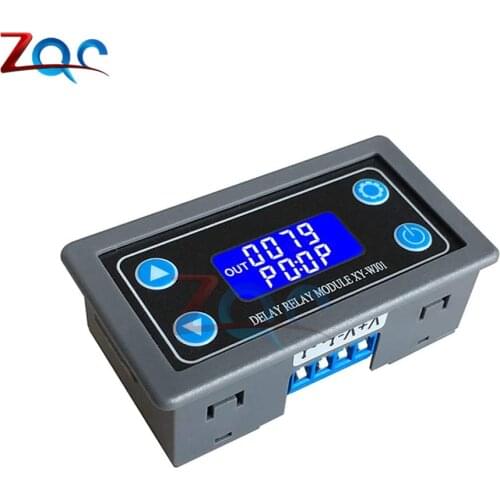 WJ01 DC12V LED Digital Time Delay Relay Module Programmable Timer Relay Control Switch Timing Trigger Cycle with Case for Indoor