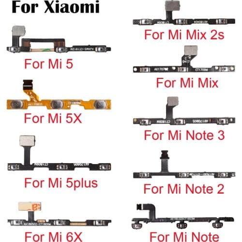 1pcs Power Button Ket Flex Replacement Parts For Xiaomi 5 5x plus 6x Mix 2s 3s Note 2 3 Volume Side On/Off Button Flex