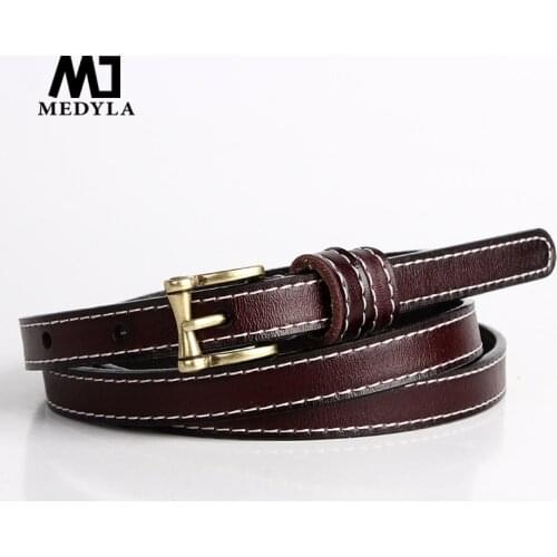 Medyla Fashion Buckle Design Belt for Woman Vintage Cow Genuine Leather Belts Brand Women Casual Luxury Female Belts Alloy