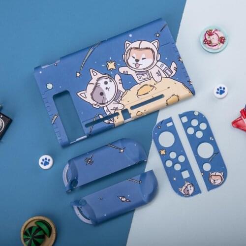 Hard Shell Game Cards Storage Bag+Thumb Stick Grip Cap for Nintendo Switch NS Joy-Con Protective Case Crystal Cover Housing Skin