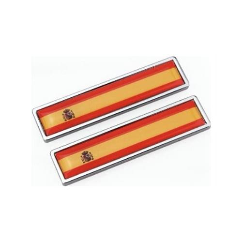 1 Pair Spain Flag Auto Emblem Badge Motorcycle decals Fairing Metal Stickers Car Styling Motorcycle Accessories