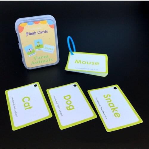 20 English Flash Cards Handwritten Montessori Early Development Learning Educational Toys Buckle English Book Family School