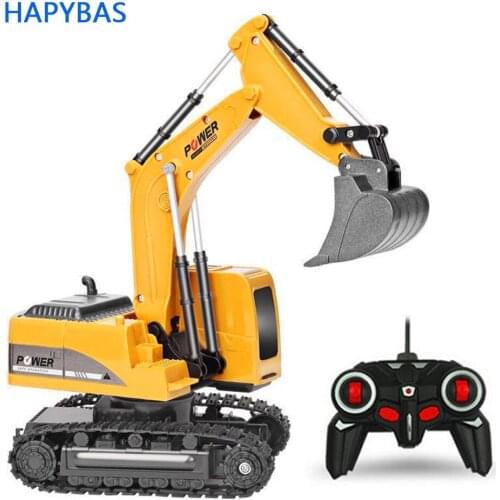 2020 new Toys 2.4Ghz 6 Channel 1:24 RC Excavator toy RC Engineering Car Alloy and plastic Excavator RTR For kids Christmas gift