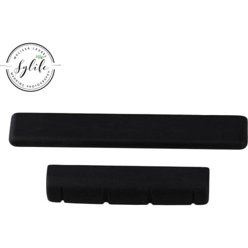 4 string UK Guitar nut and saddle made of Ebony Set black