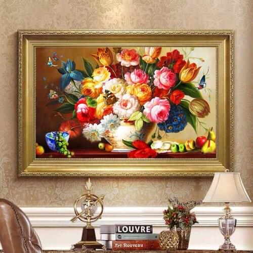 5d Diamond Painting European Restaurant Full Diamond Flower Bedroom Cross Stitch Mosaic Gift Home Decoration