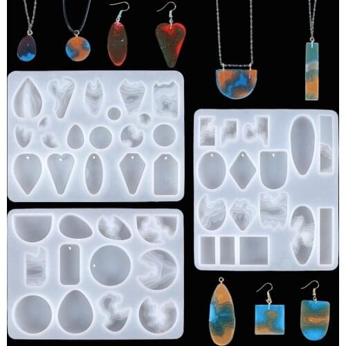 Irregular Wave Pattern Silicone Casting Resin Molds For DIY Resin Pendants Earring Jewelry Tools Uv Epoxy Moulds Handmade Making