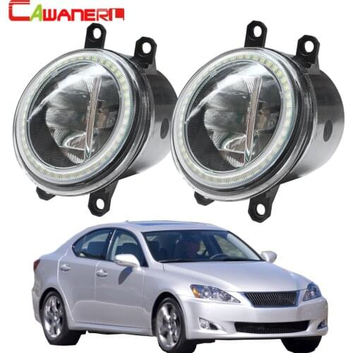 Cawanerl For Lexus IS IS250 IS350 Saloon 2005-2013 Car LED Fog Light + Angel Eye Daytime Running Lamp DRL 4000LM 12V 2 Pieces