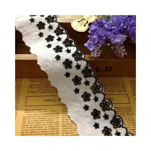 Free Shipping Exquisite Vintage Cotton Cloth Embroidery Lace Trim Lace Fabric Width 5.5cm 5Yds/lot