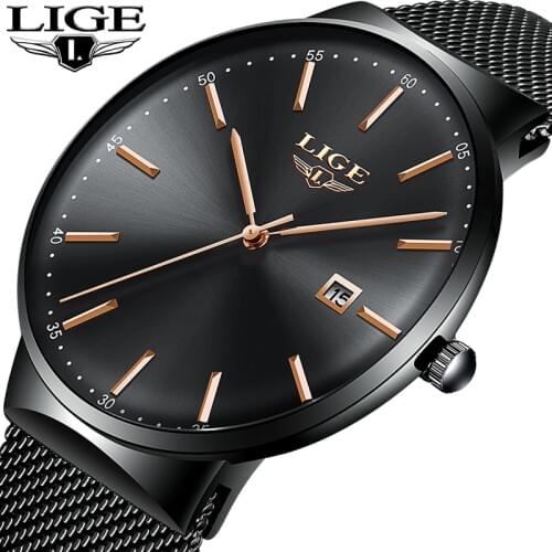 2019 New Watches Men Waterproof Automatic Date Ultra-Thin Quartz Watch Male Fashion Simple Full Steel Sport Men Watch Relogio