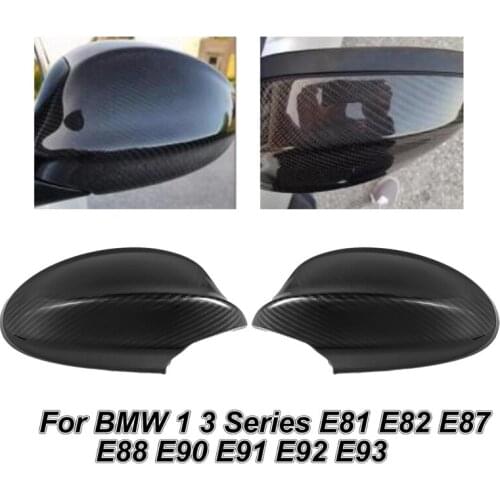 Rearview Side Mirror Cover CapFor BMW 1 3 Series E81 E82 E87 E88 E90 E91 E92 E93 Carbon Fiber Replacement Car Accessories