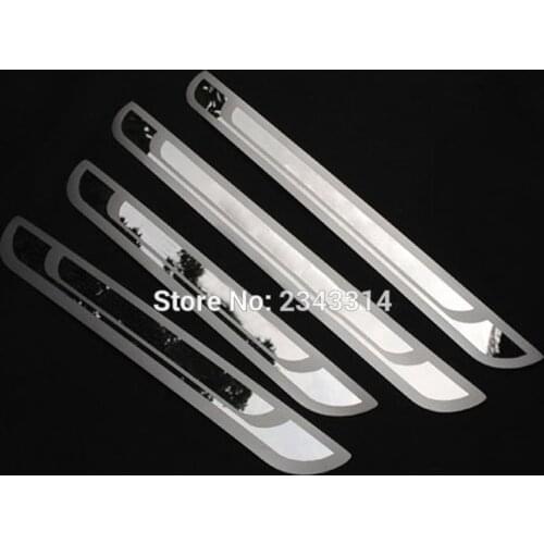 For Peugeot 206 207 2008 307 308 3008 407 408 508 Ultrathin Stainless Door Sill Scuff Plate Protetors Trim Car Styling Accessory