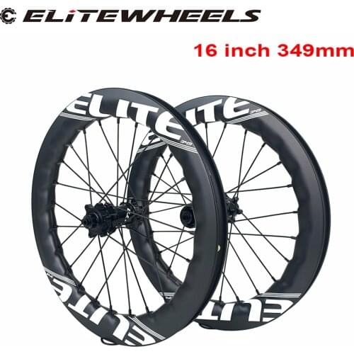 Elite 16 Inch Folding Bike Carbon Wheels RD07 6-bolt Lock Hub 349mm 40 Depth 25mm Width Clincher Carbon Rims For BMX Bicycle