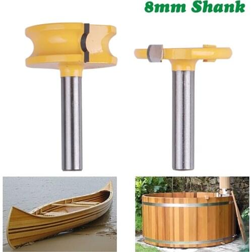 2pcs/set 8mm Shank Tongue & Groove Joint Assembly Router Bit woodworking tools Milling Cutter Mill Tool