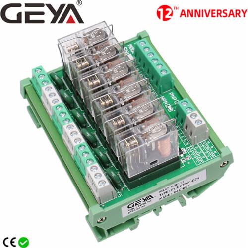 GEYA NG2R 6 Channel Omron Relay Module 5V 12V 24V 230V Relay Board PLC Control Omron Relay