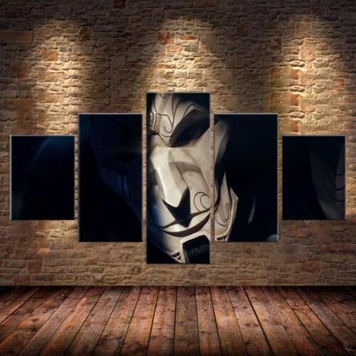 Hd print 5 pieces LOL Jhin League of Legends Game Poster Wall Art Canvas Paintings for Living Room Wall Decor with frame
