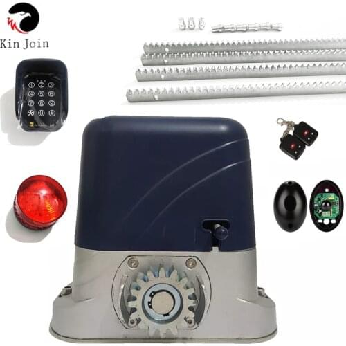 KinJoin 1300kg Heavy Duty Automatic Electric Sliding Gate Motor Opener With 4m Steel Racks Sensor Lamp Keypad GSM Optional