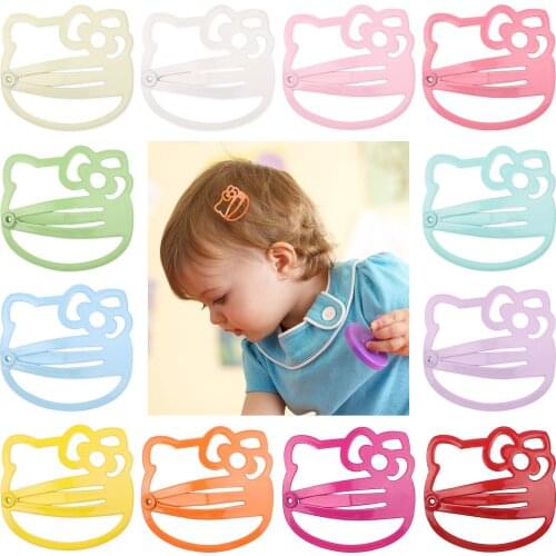 Bulk 120pc/lot 1" coloured Cartoon Metal Hairgrip Girls Snap Hair Clips for Children Baby Hair Accessories Kids Pattern Hairpins