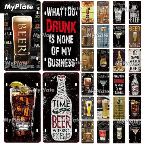Ice Cold Beer Sign Metal Sign Tin Sign License Plate Vintage Decoration Man Cave Plaque Home Wall Decor Bar Sign Poster