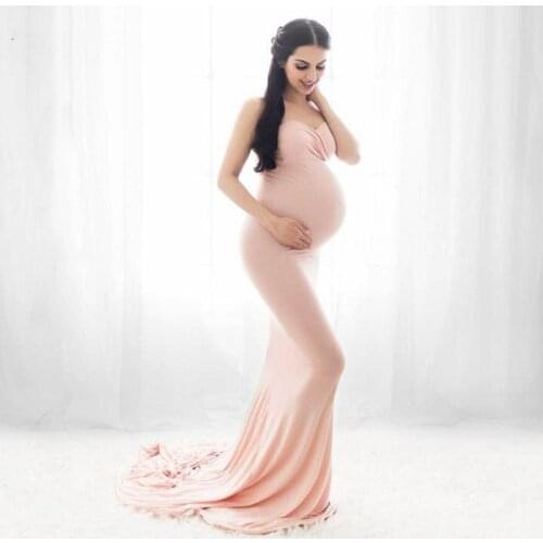 Summer Elegant Maternity Dresses for Photo Shoot Pregnant Women Dress Shoulderless Pregnancy Dress Photography Baby Shower Dress